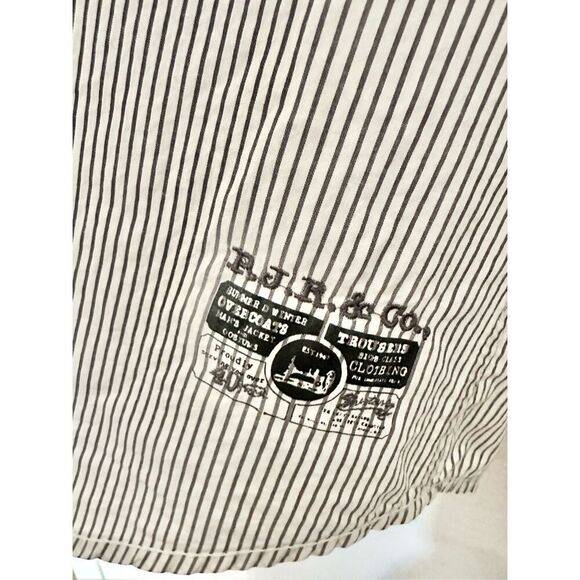 Vintage Y2K style - Pro Jek Raw men’s button-down shirt white and light gray str - Picture 6 of 12